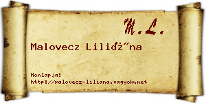 Malovecz Liliána névjegykártya
